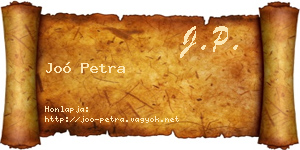 Joó Petra névjegykártya